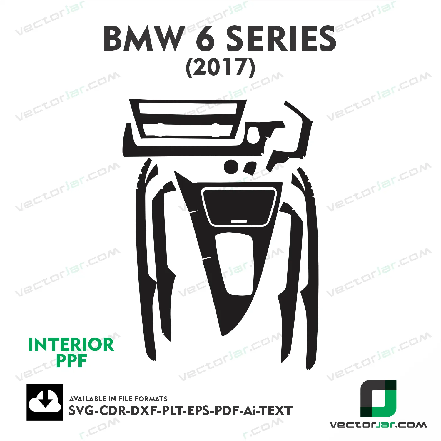 BMW 6 Series 2017 interior PPF and wrap template