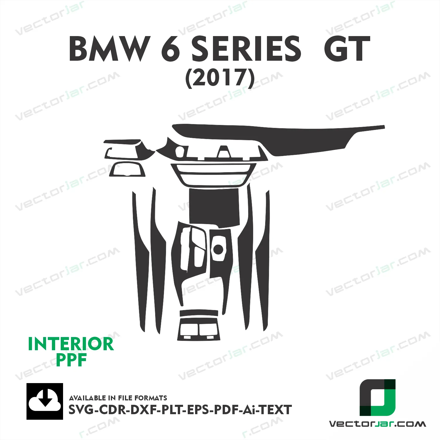 BMW 6 Series GT 2017 interior PPF and wrap template