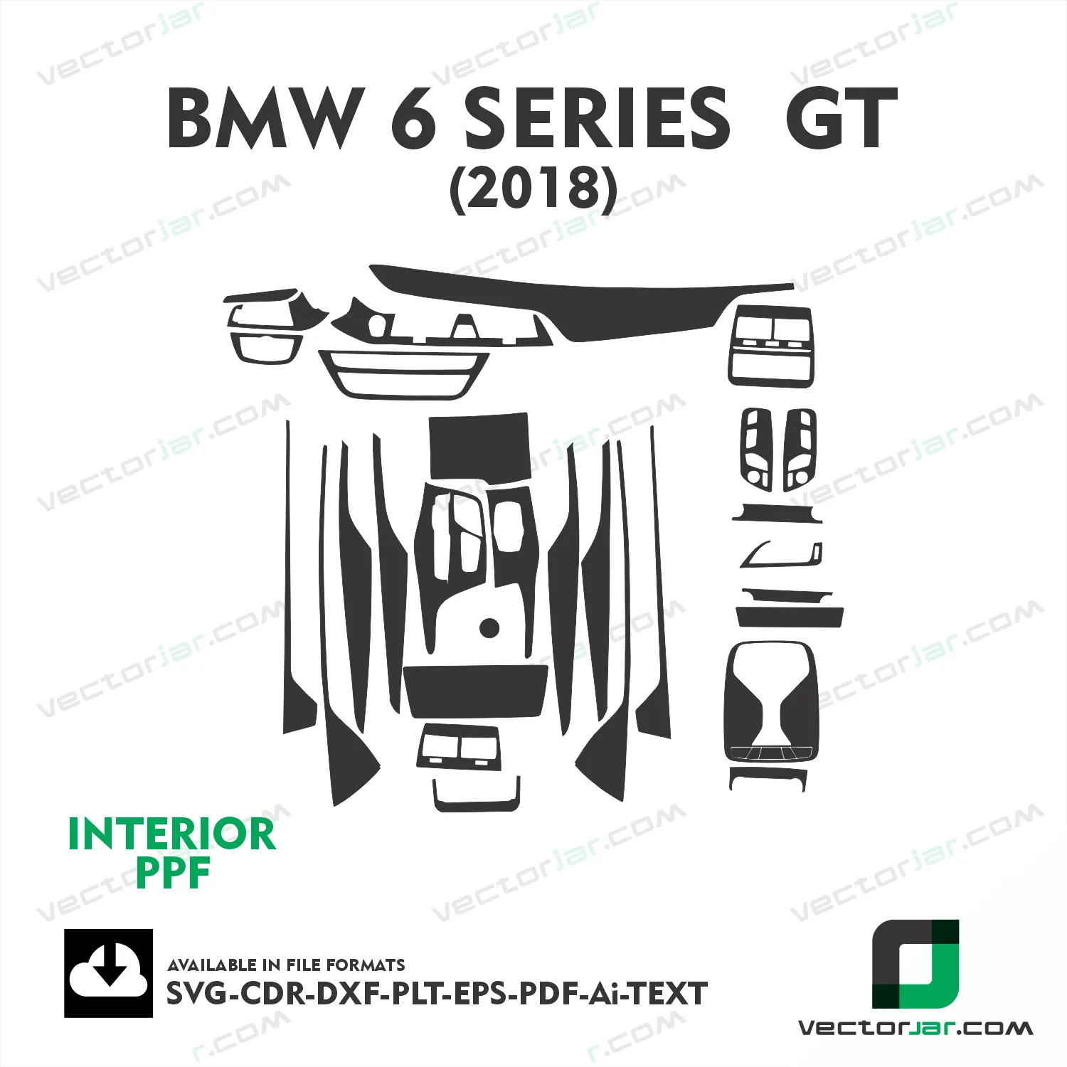 BMW 6 Series GT 2018 interior PPF and wrap template