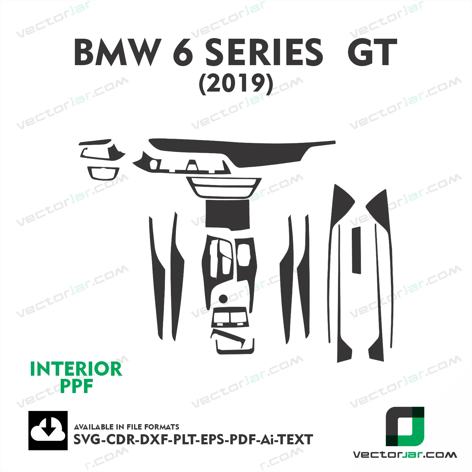 BMW 6 Series GT 2019 interior PPF and wrap template