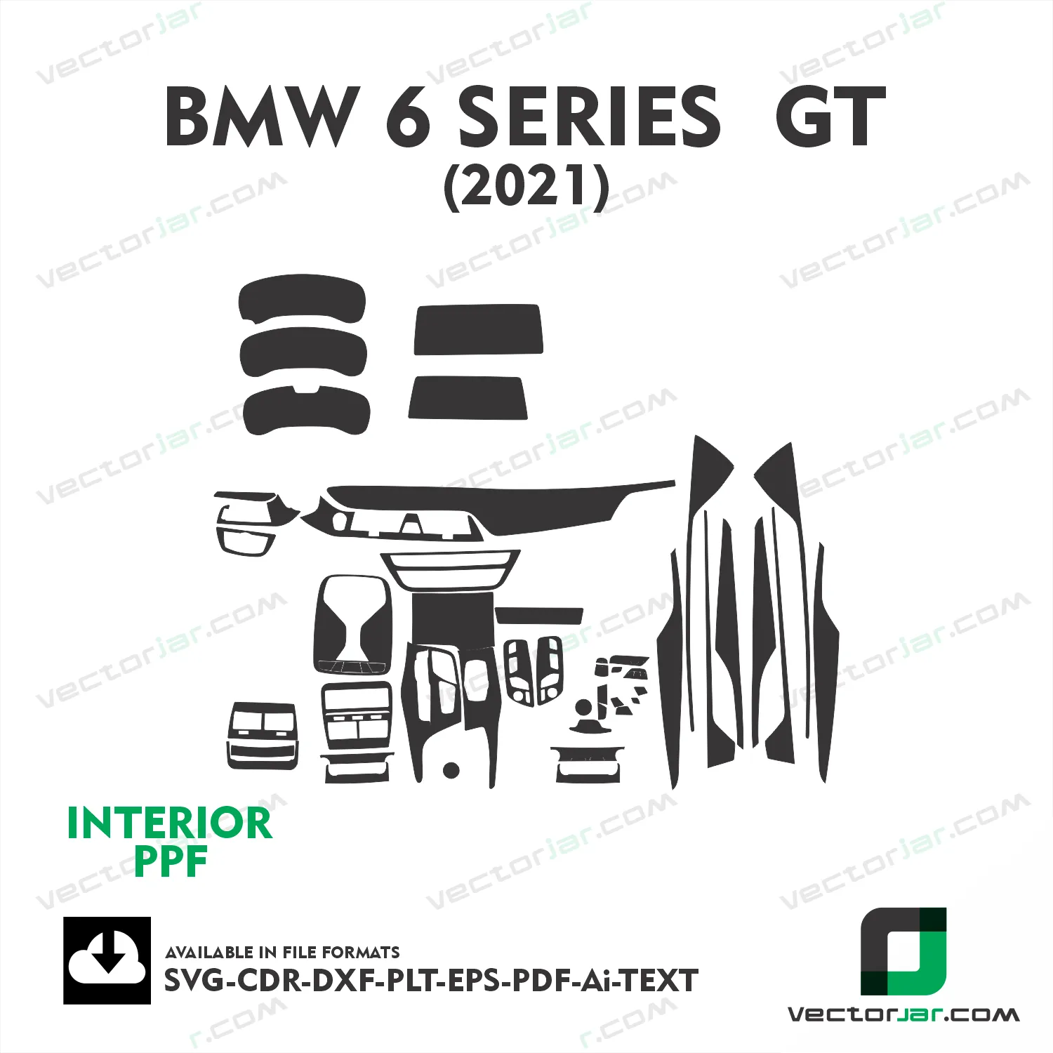 BMW 6 Series GT 2021 interior PPF and wrap template