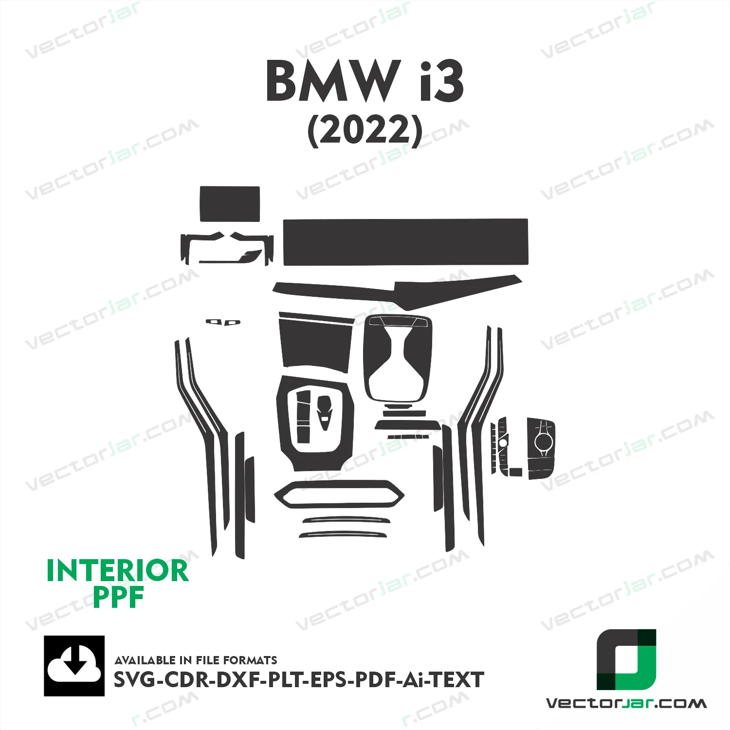 BMW i3 2022 interior PPF and wrap template
