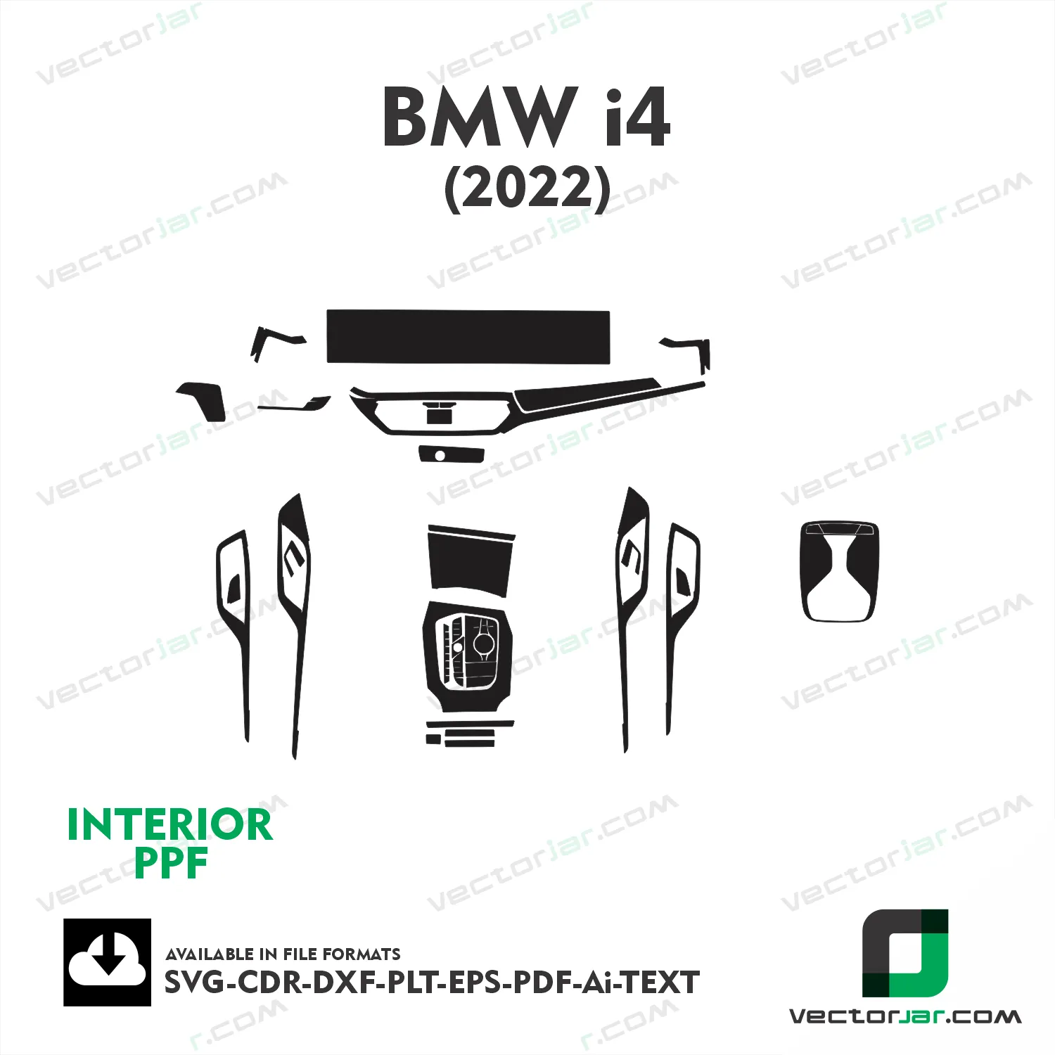 BMW i4 2022 interior PPF and wrap template