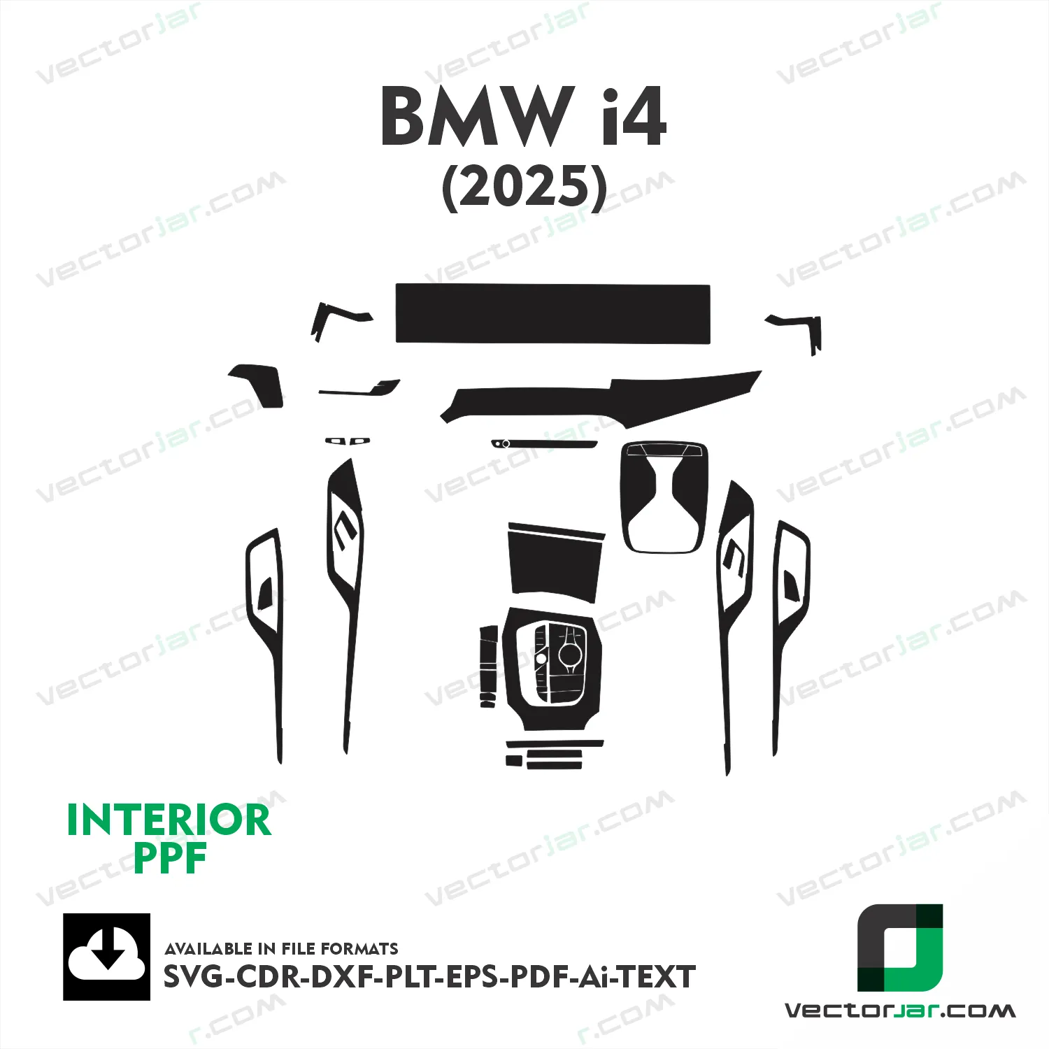 BMW i4 2025 interior PPF and wrap template