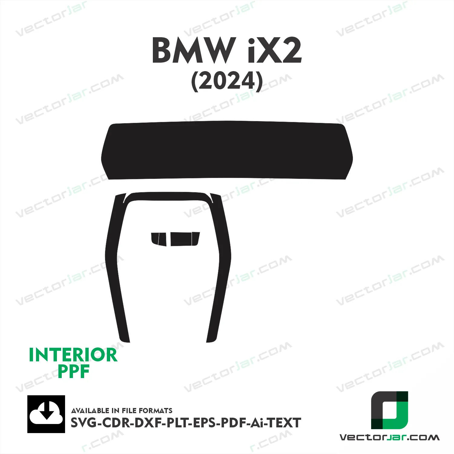 BMW iX2 2024 interior PPF and wrap template