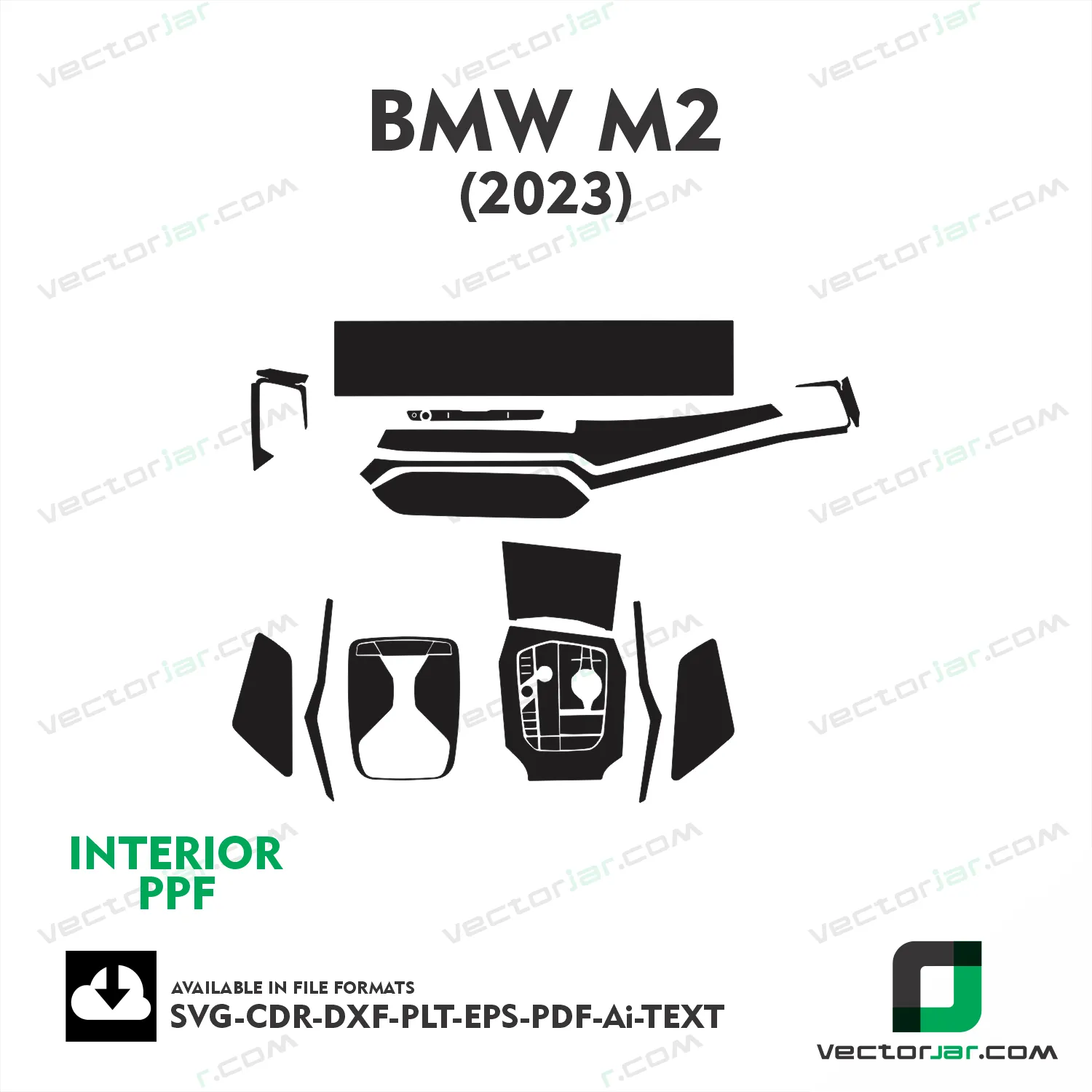 BMW M2 2023 interior PPF and wrap template