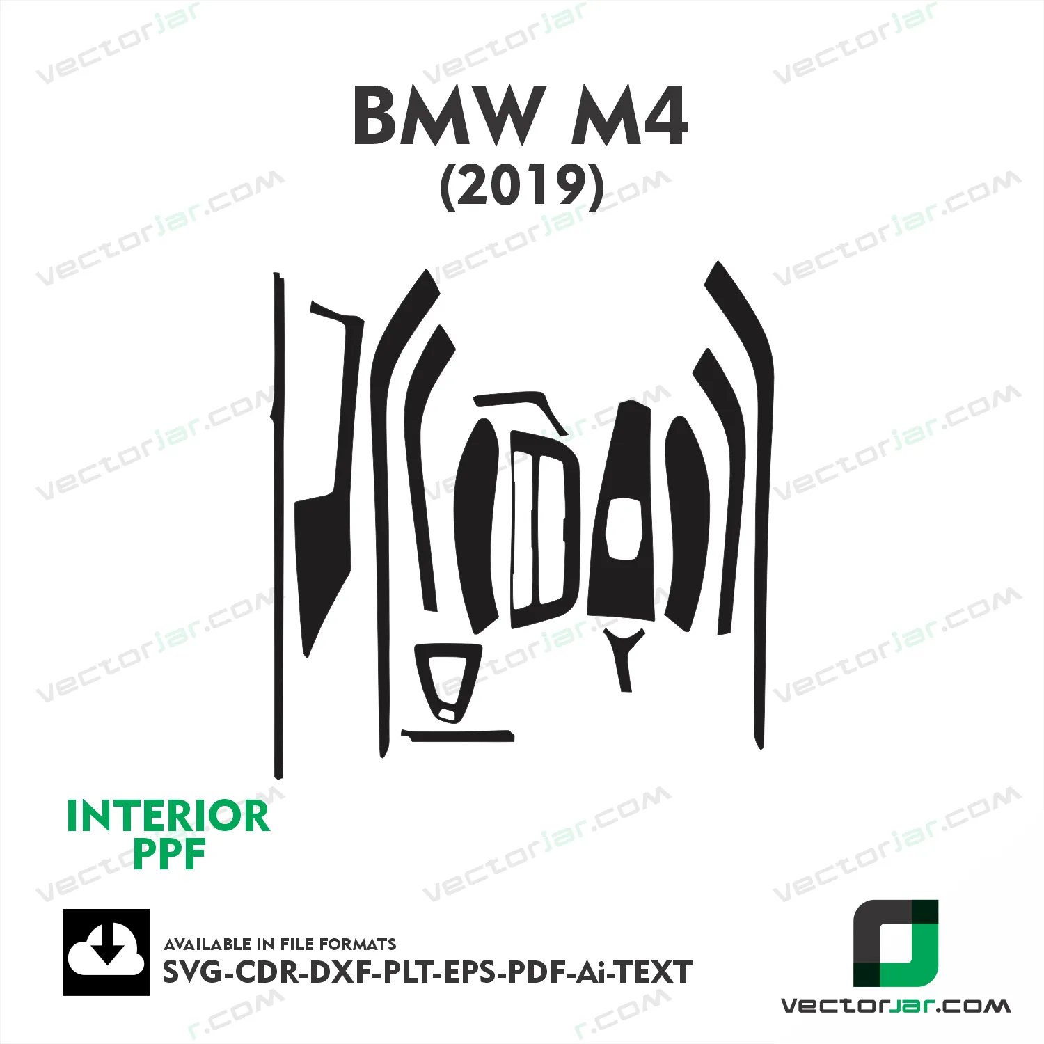 BMW M4 2019 interior PPF and wrap template