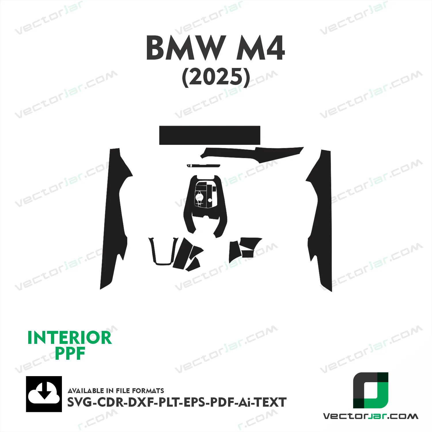 BMW M4 2025 interior PPF and wrap template