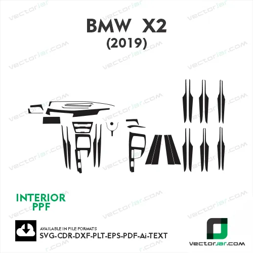 BMW X2 2019 PPF Template vector cut