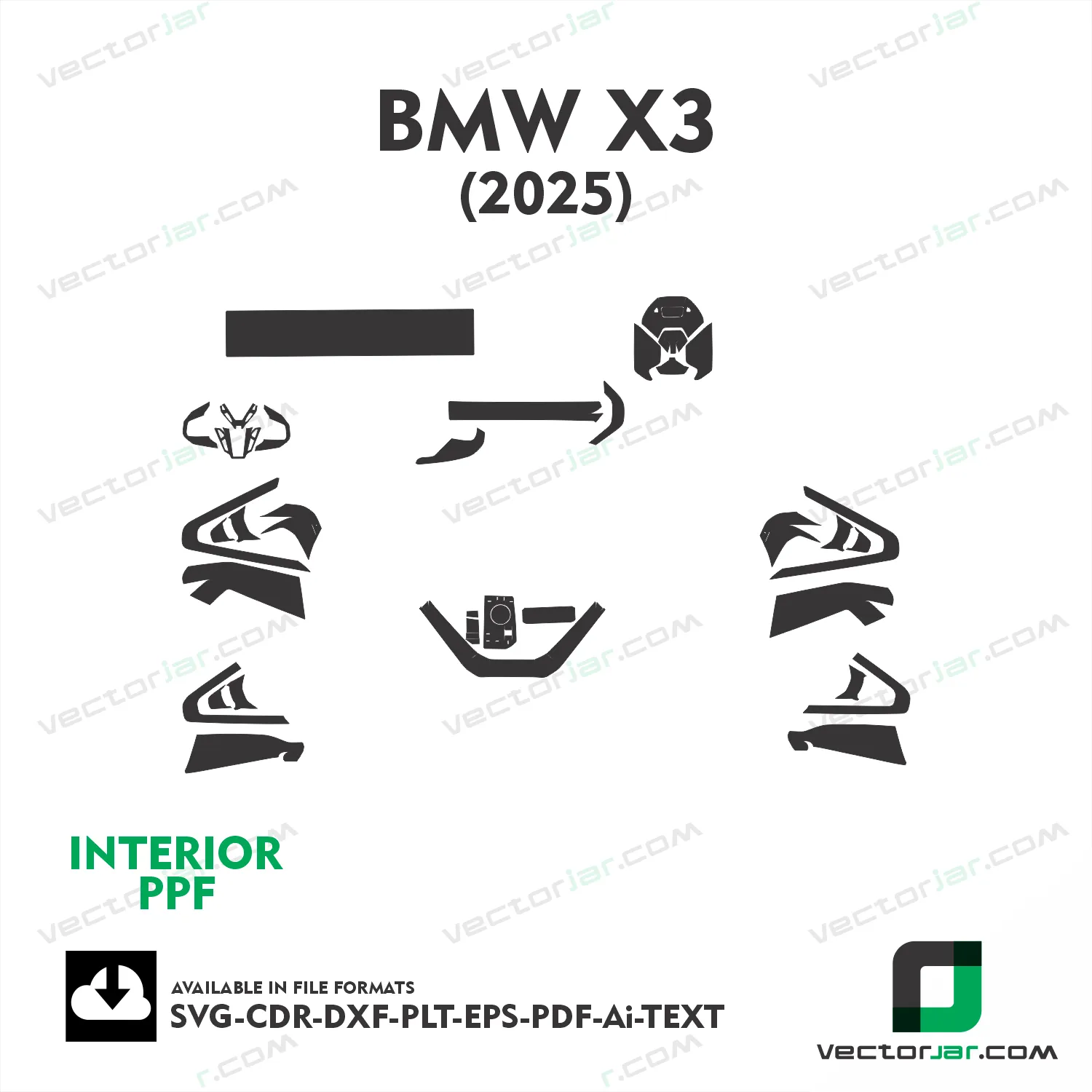BMW X3 2025 interior PPF and wrap template