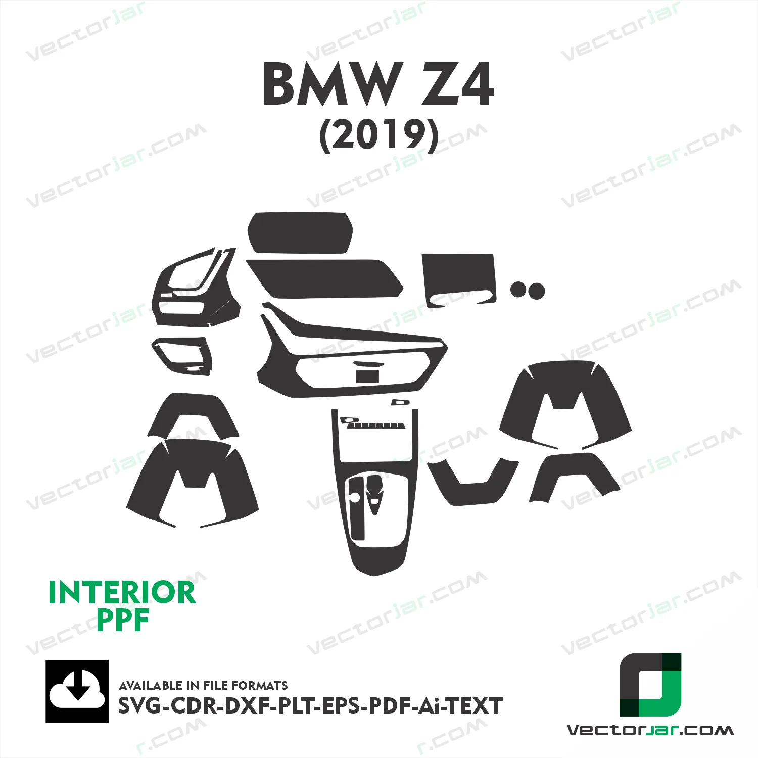 BMW Z4 2019 interior PPF and wrap template