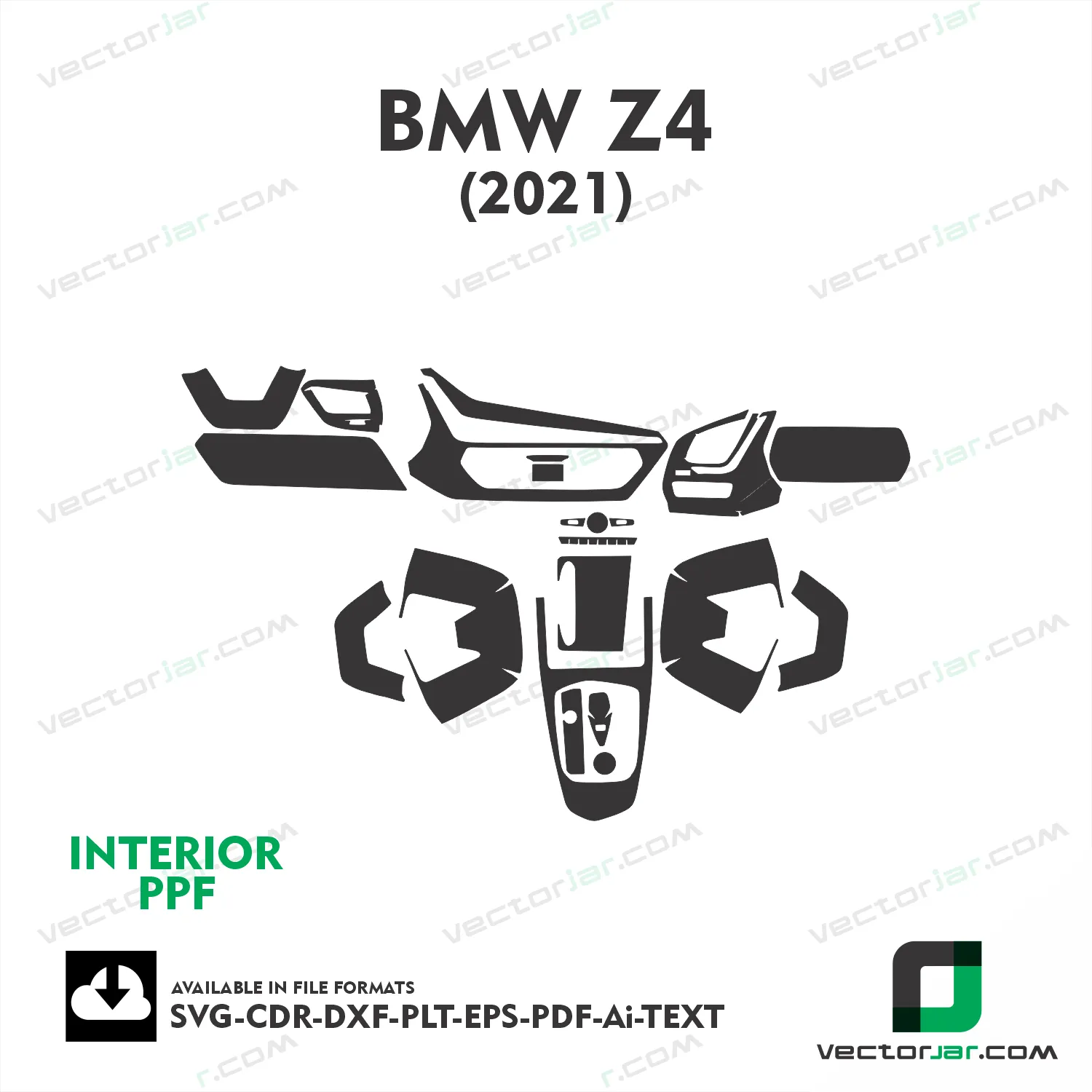 BMW Z4 2021 interior PPF and wrap template