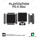 Playstation PS4 Slim Skin Vector Template