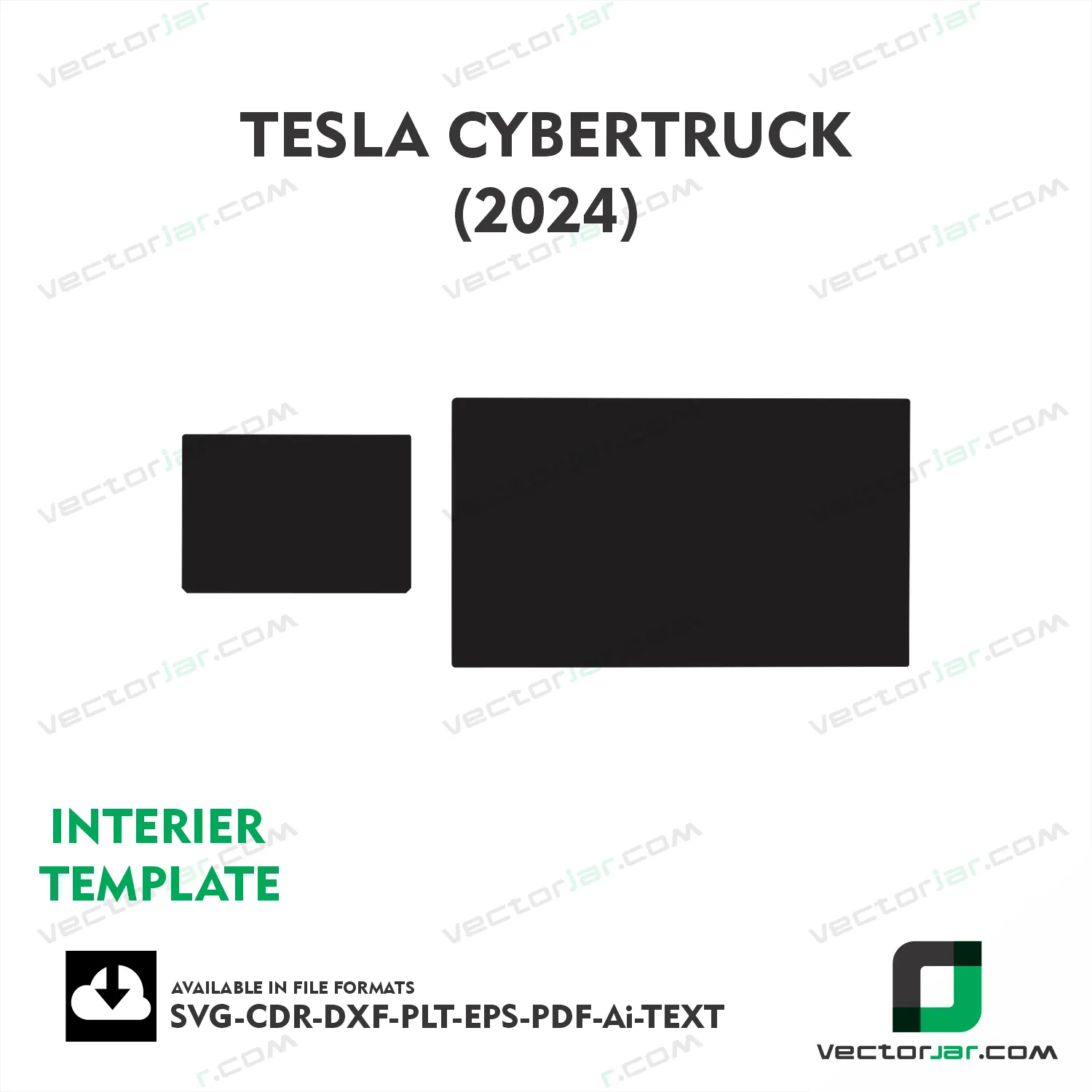 TESLA Cybertruck 2024 interior PPF and wrap template