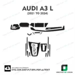 AUDI A3L 2021-2024 interior PPF and wrap template