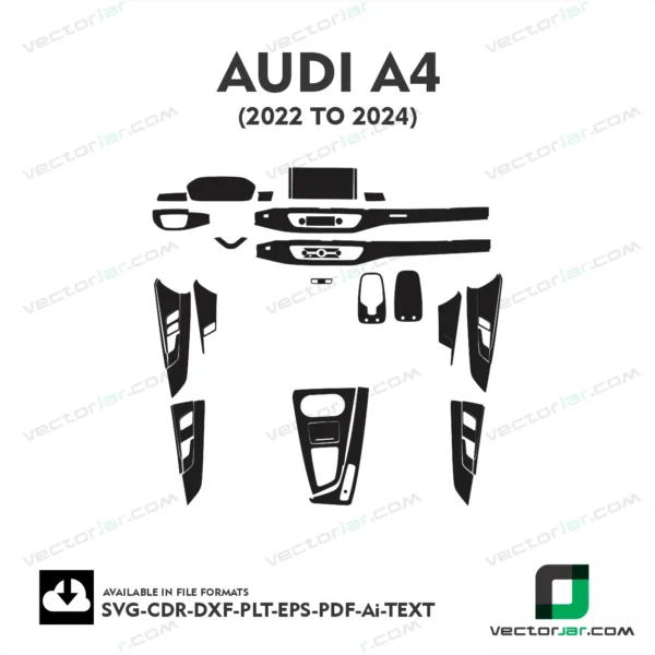 Audi A4 2022 TO 2024 interior PPF and wrap template