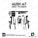 Audi A7 2021 TO 2024 interior PPF and wrap template