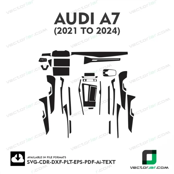 Audi A7 2021 TO 2024 interior PPF and wrap template