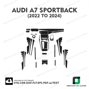 Audi A7 Sportback 2022 to 2024 interior PPF and wrap template