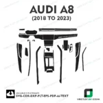 Audi A8 2018 to 2023 interior PPF and wrap template