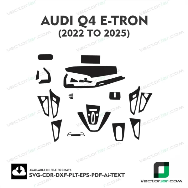 Audi Q4 e-tron 2022 to 2025 interior PPF and wrap template