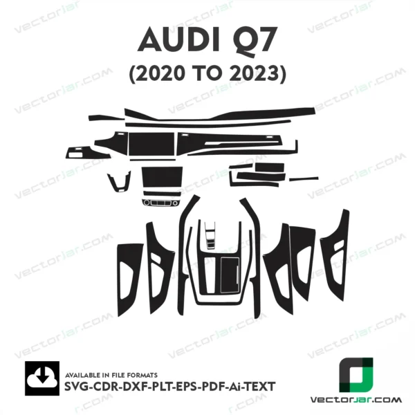 Audi Q7 2020 to 2023 interior PPF and wrap template