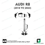 Audi R8 2018 to 2023 interior PPF and wrap template
