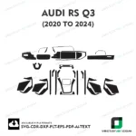 Audi RS Q3 2020 to 2024 interior PPF and wrap template
