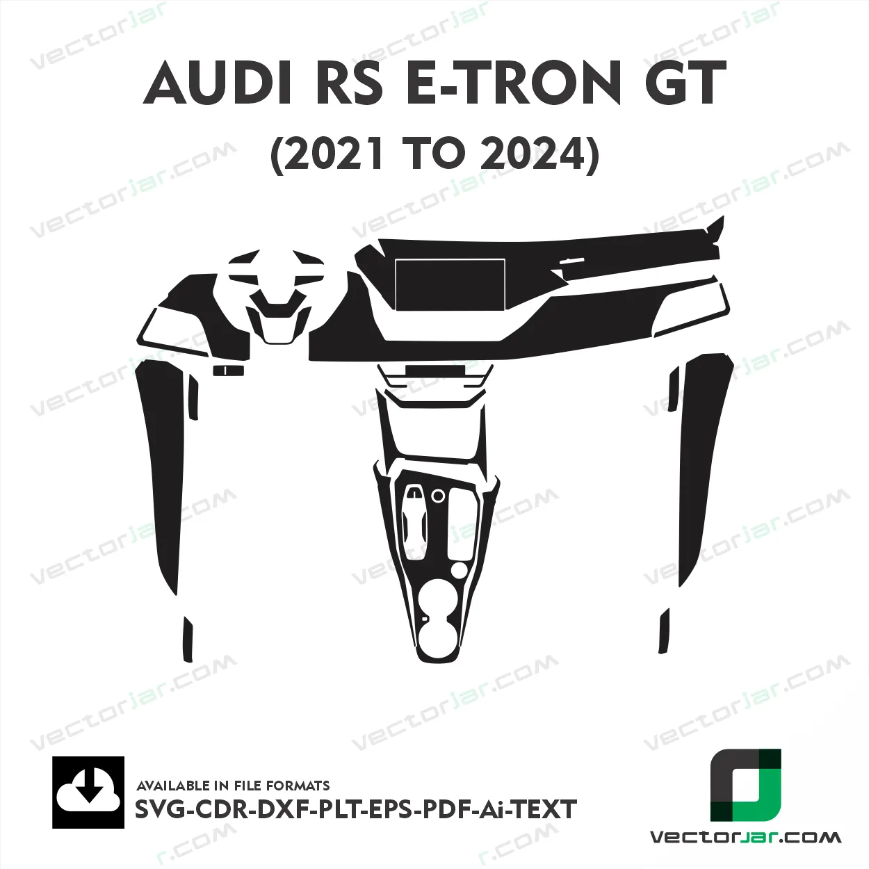 Audi RS e-tron GT 2021 to 2024 interior PPF and wrap template vector