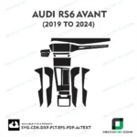 Audi RS6 Avant 2019 to 2024 interior PPF and wrap template