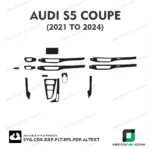 Audi S5 Coupe 2021 to 2024 interior PPF and wrap template