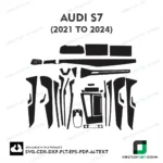 Audi S7 2021 to 2024 interior PPF and wrap template