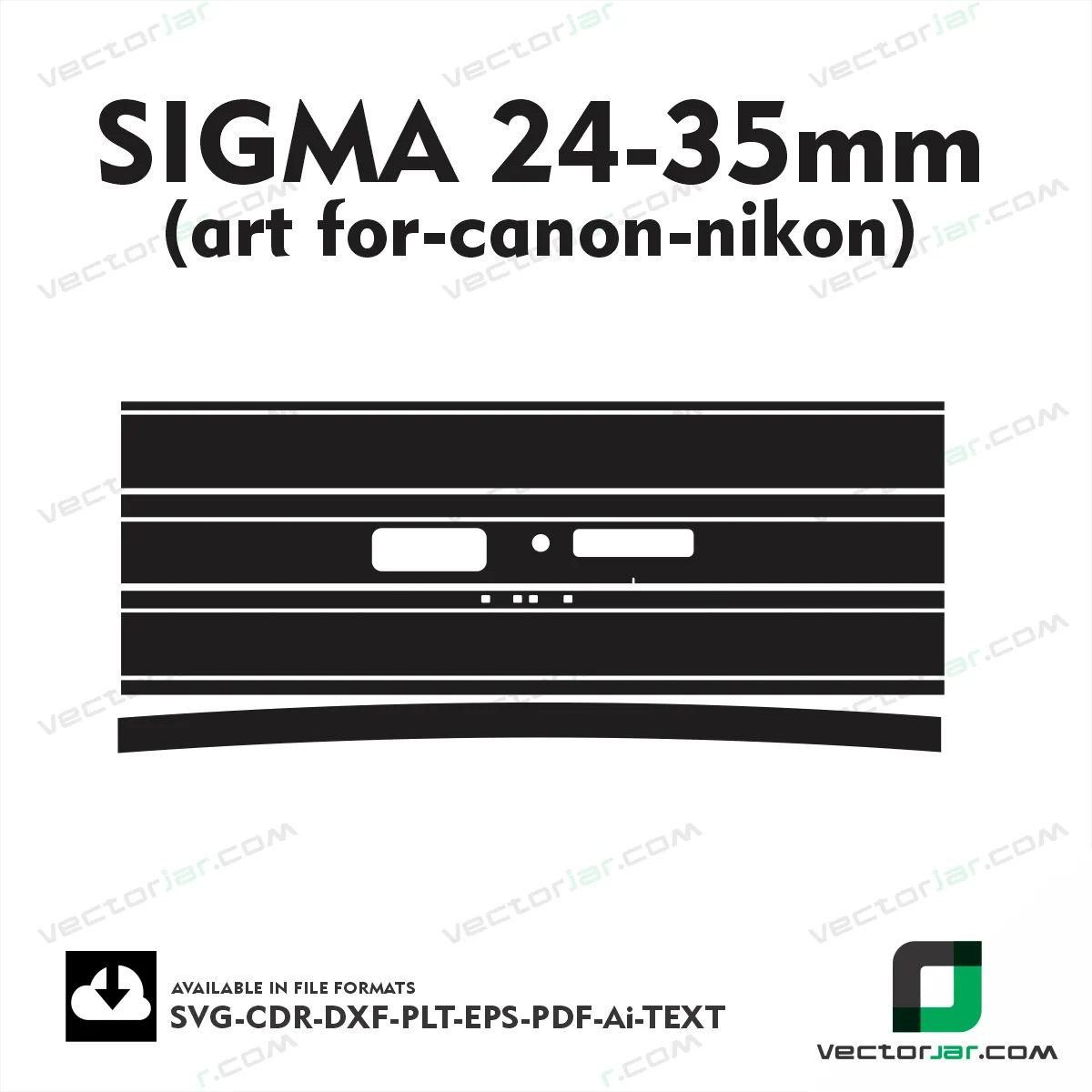 Sigma 24 35mm art for canon nikon skin vector template cut file