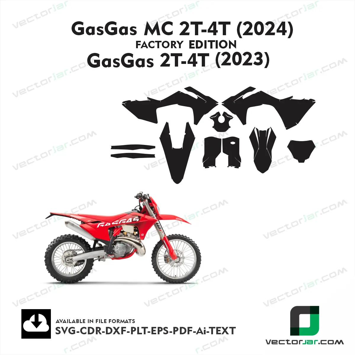 GasGas MC 2T-4T 2024 and 2T-4T 2023 graphics vector template