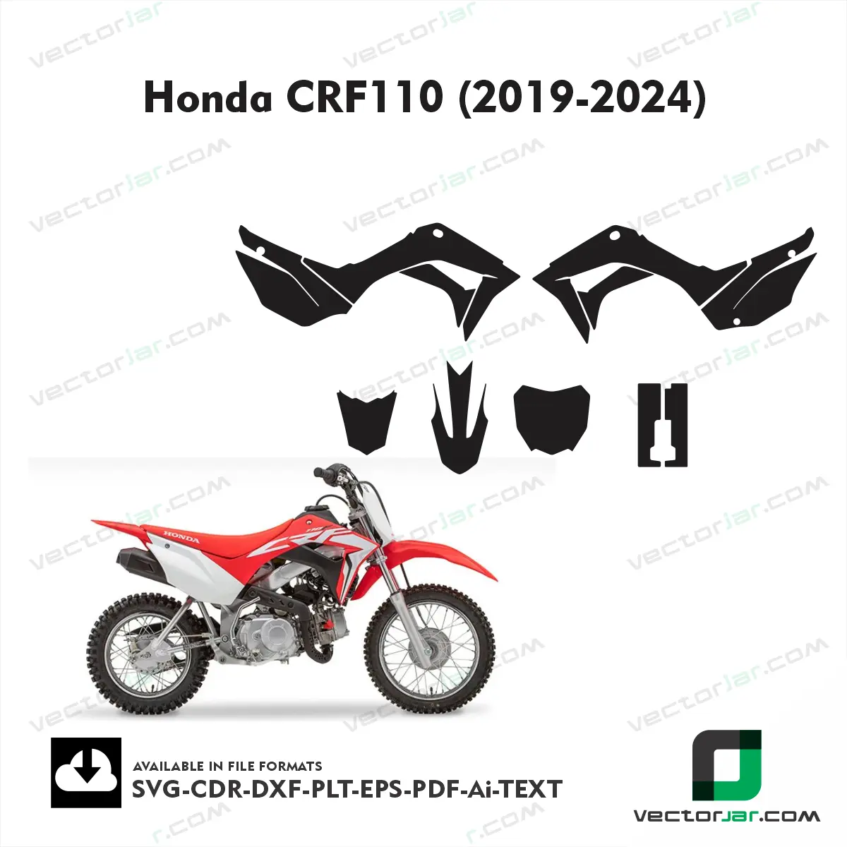 Honda CRF110 (2019-2024) graphics vector template