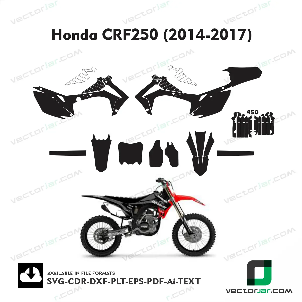 Honda CRF250 (2014-2017) graphics vector template