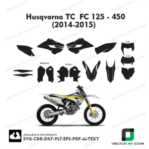 Husqvarna TC FC 125–450 2014–2015 motocross graphic wrap template exact fit tested design