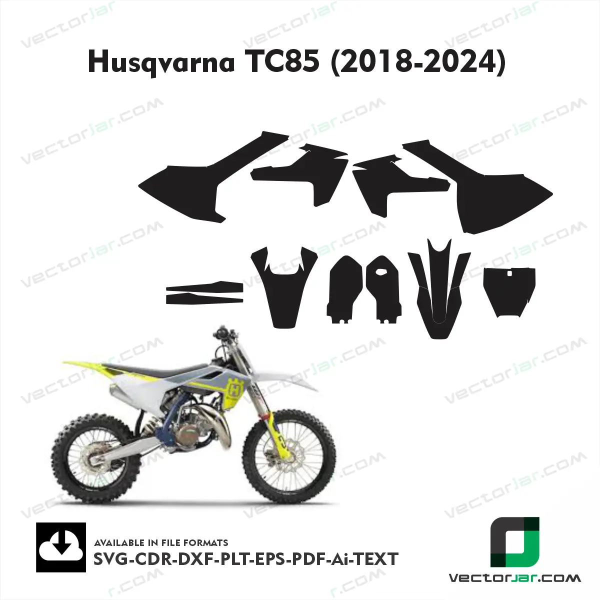 Husqvarna TC85 (2018-2024) graphics vector template