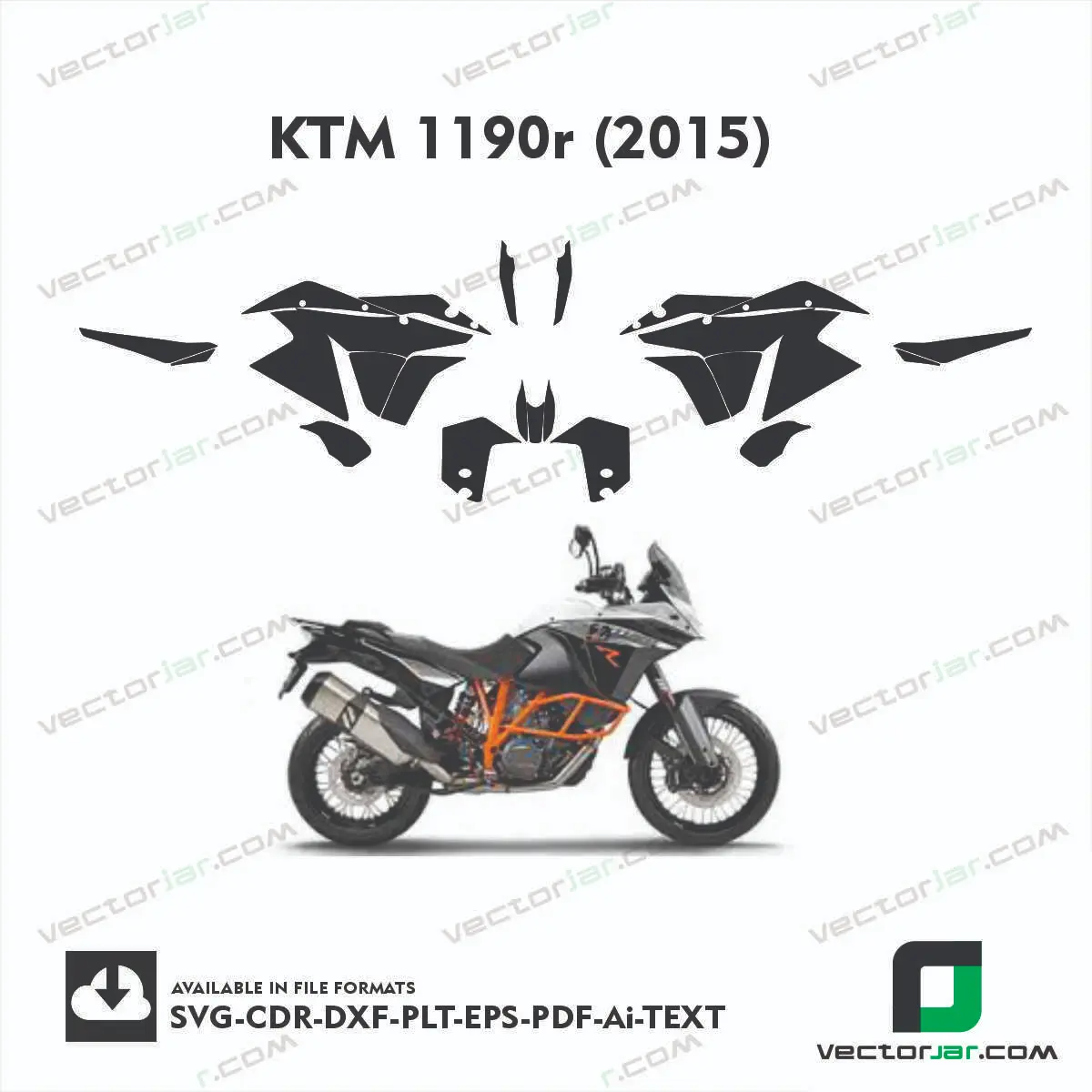 KTM 1190r (2015) graphics vector template