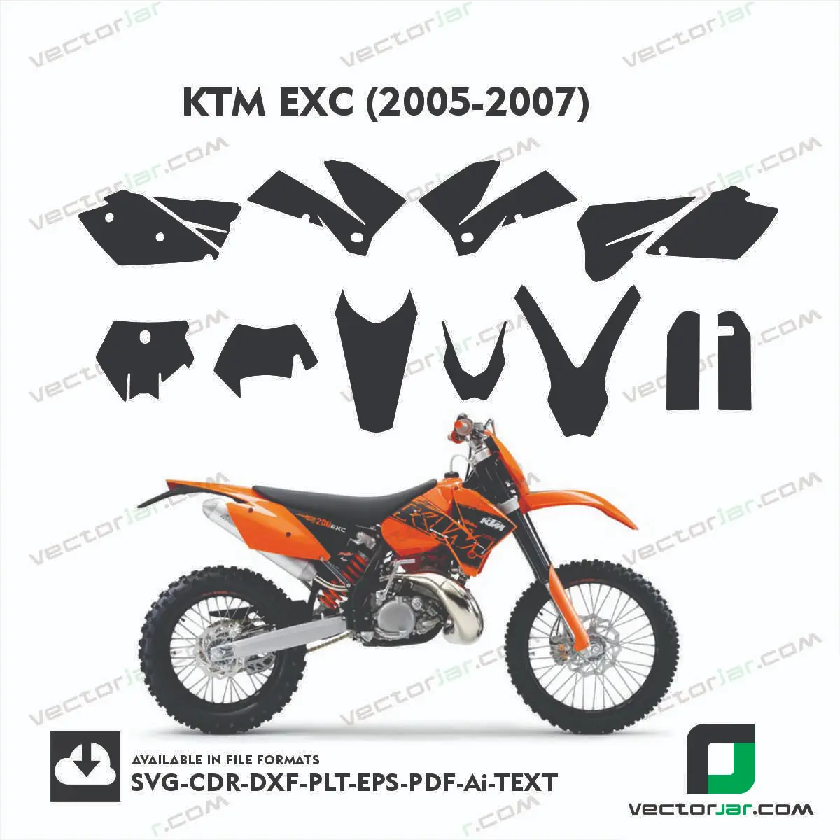 KTM EXC (2005-2007) graphics vector template