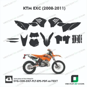 KTM EXC (2008-2011) graphics vector template