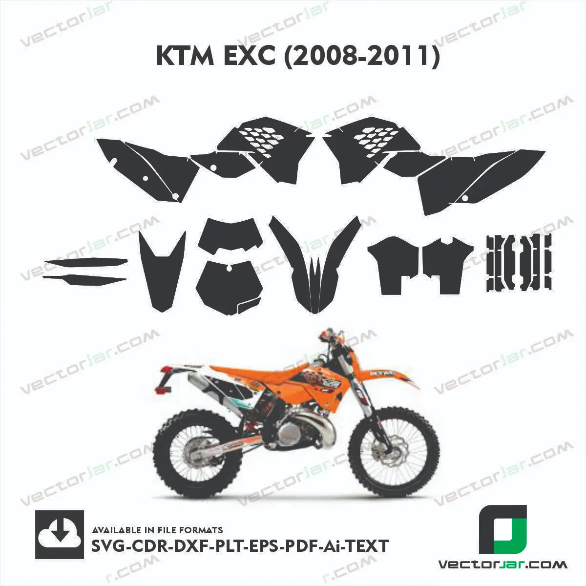 KTM EXC (2008-2011) graphics vector template