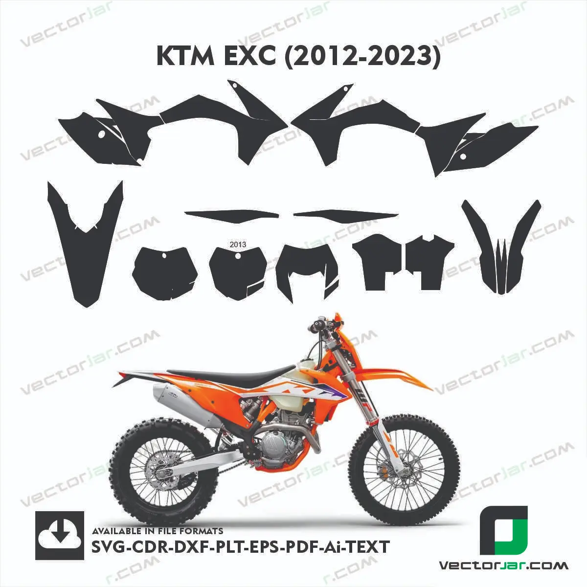 KTM EXC (2012-2023) graphics vector template