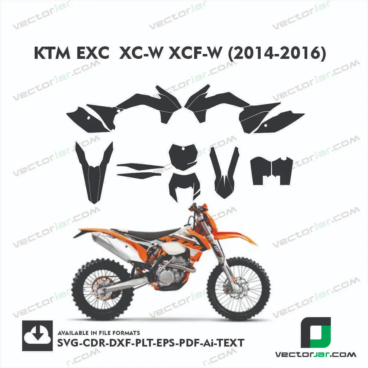 KTM EXC  XC-W XCF-W (2014-2016) graphics vector template