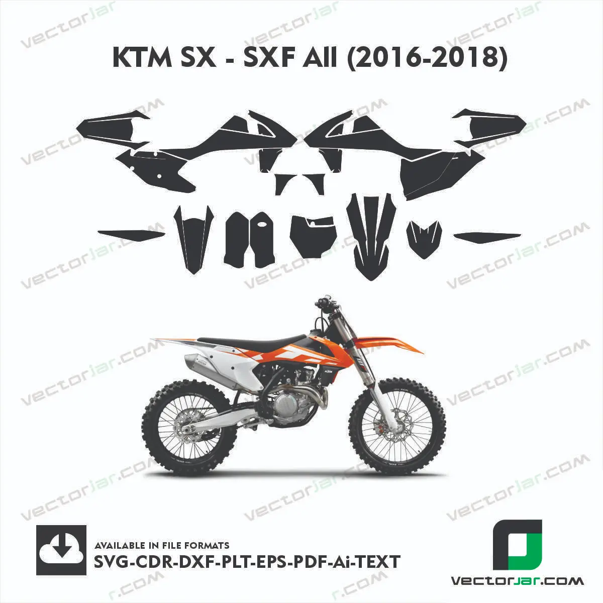 KTM SX – SXF All (2016-2018) graphics vector template