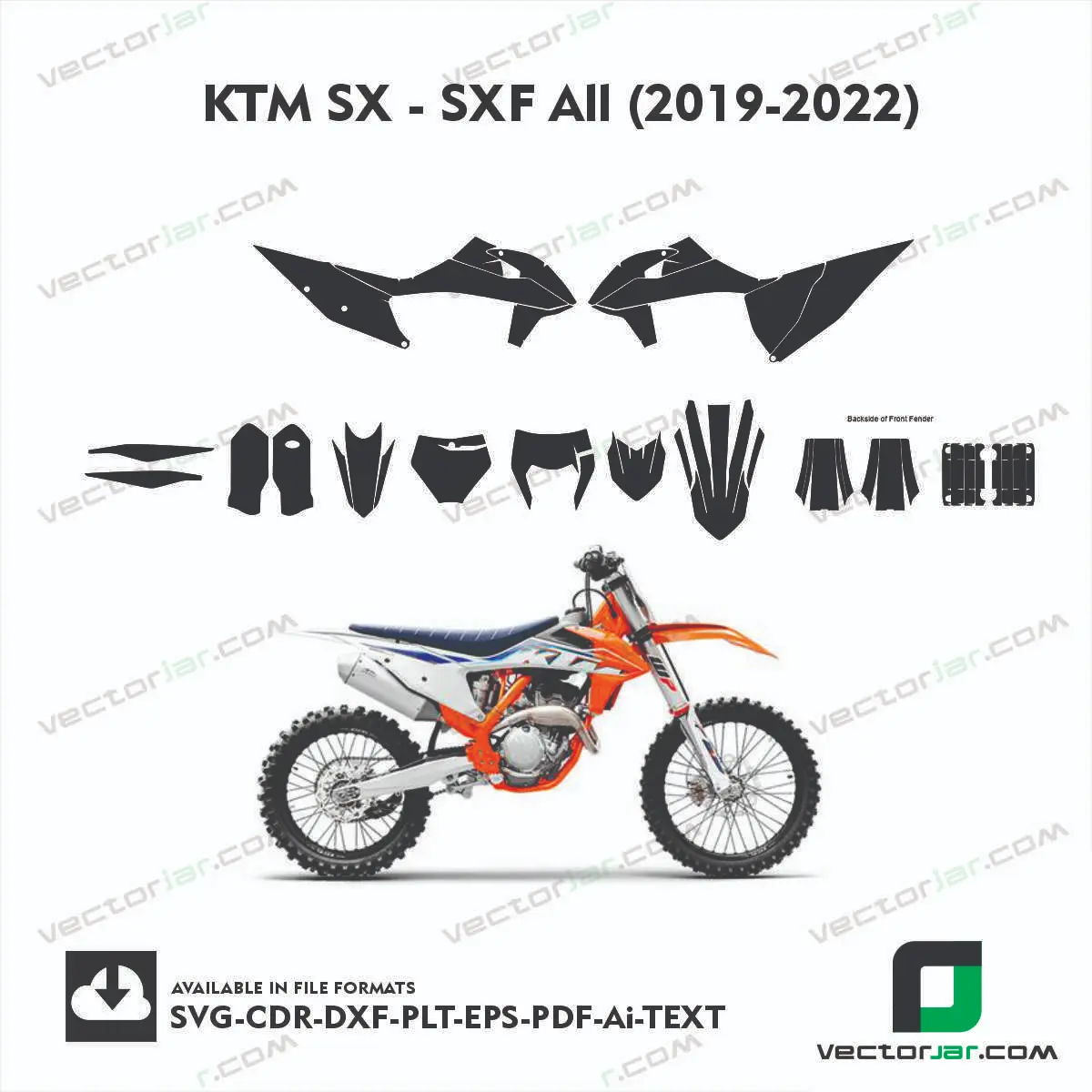 KTM SX – SXF All (2019-2022) graphics vector template