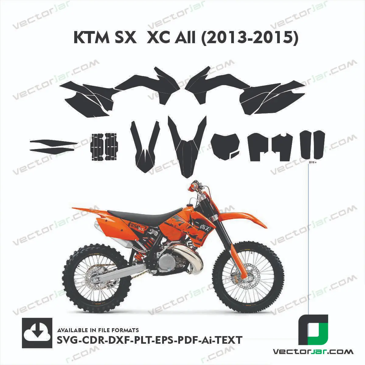 KTM SX XC All (2013-2015) graphics vector template