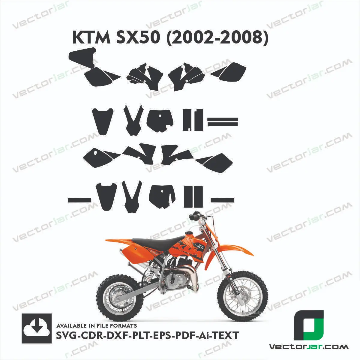 KTM SX50 (2002-2008) graphics vector template