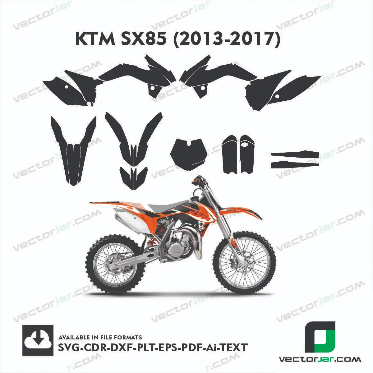 KTM SX85 (2013-2017) graphics vector template