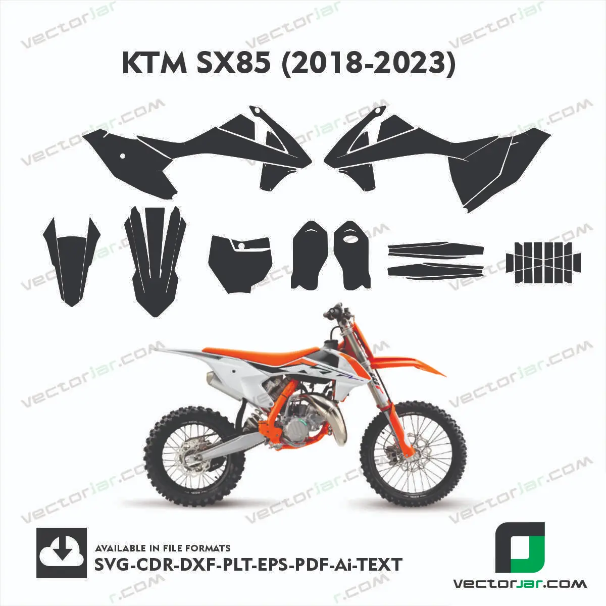 KTM SX85 (2018-2023) graphics vector template